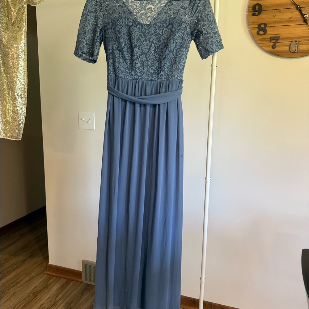 Ever Pretty Blue Lace Long Sleeve Dress